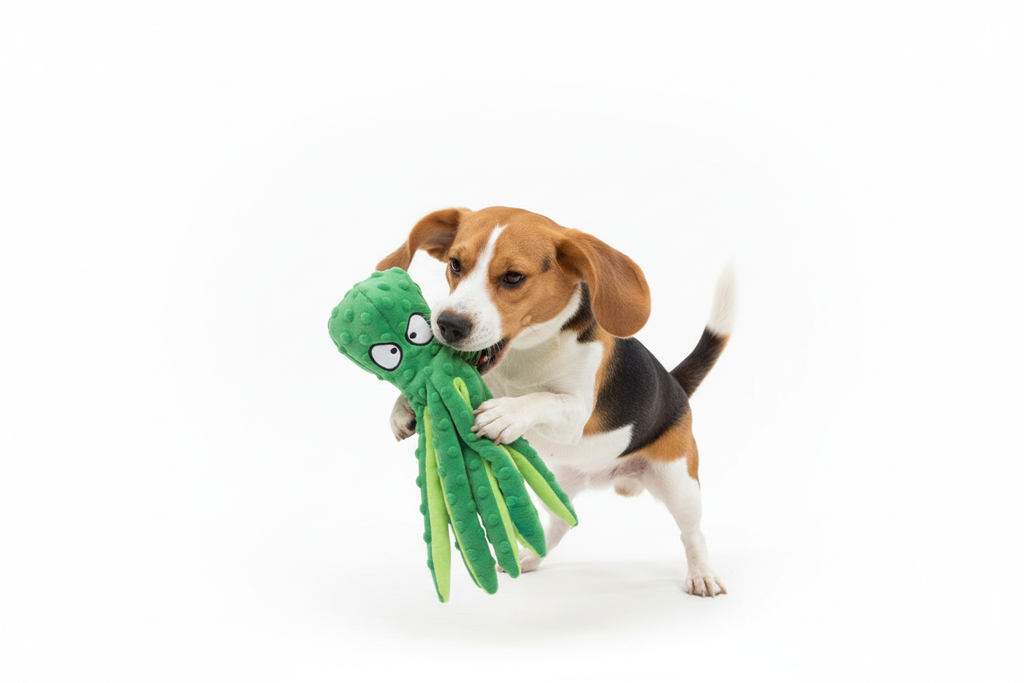 Beagle with Green Octopus