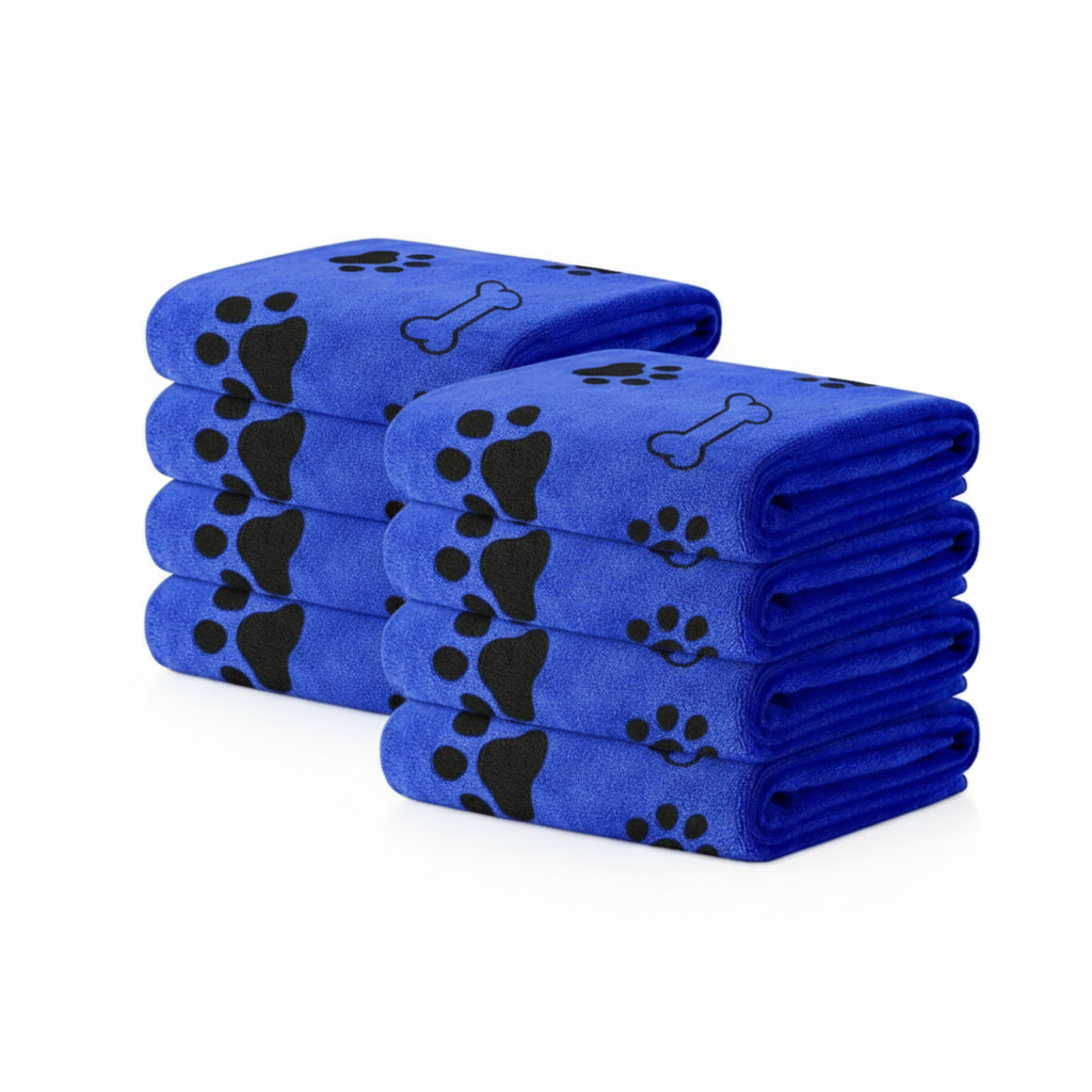 Blue Pet Towels Stack – No Animals