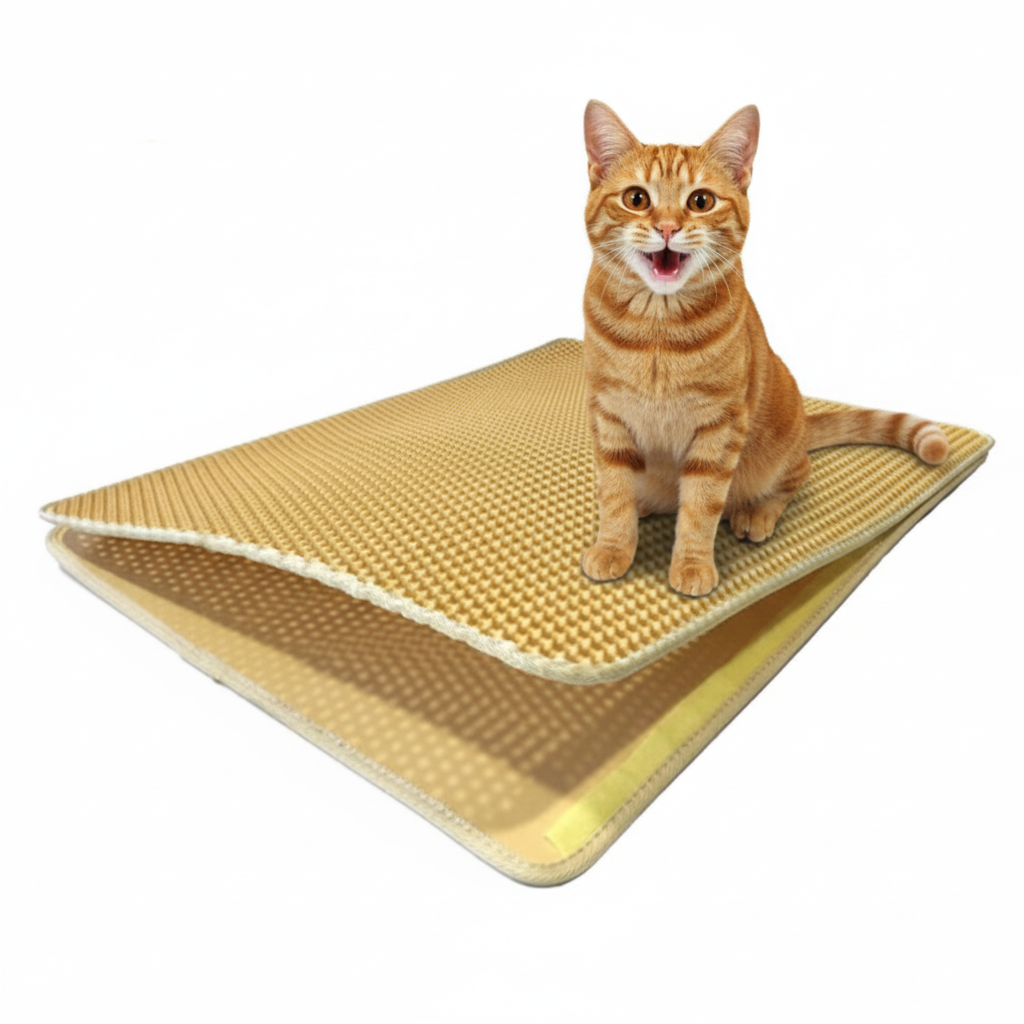 Cat Litter Mat with Tabby Cat
