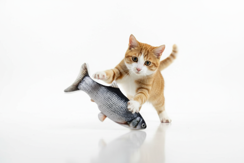 Flapping Fish Toy – Cat Mid-Swat