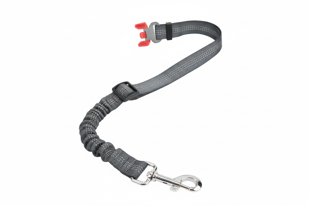 Car safety belt close-up showing reflective material