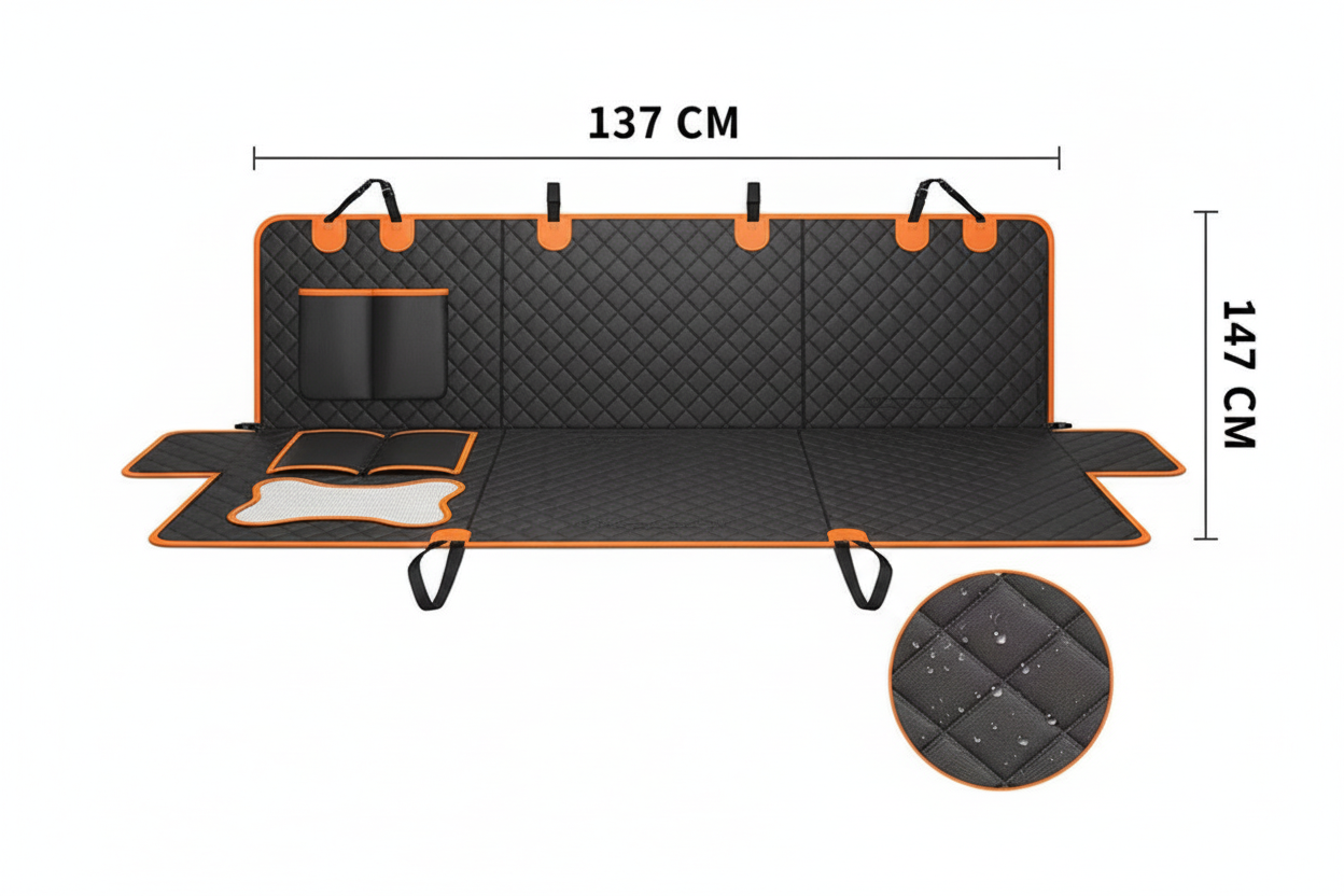 Car seat cover dimensions 137cm x 147cm