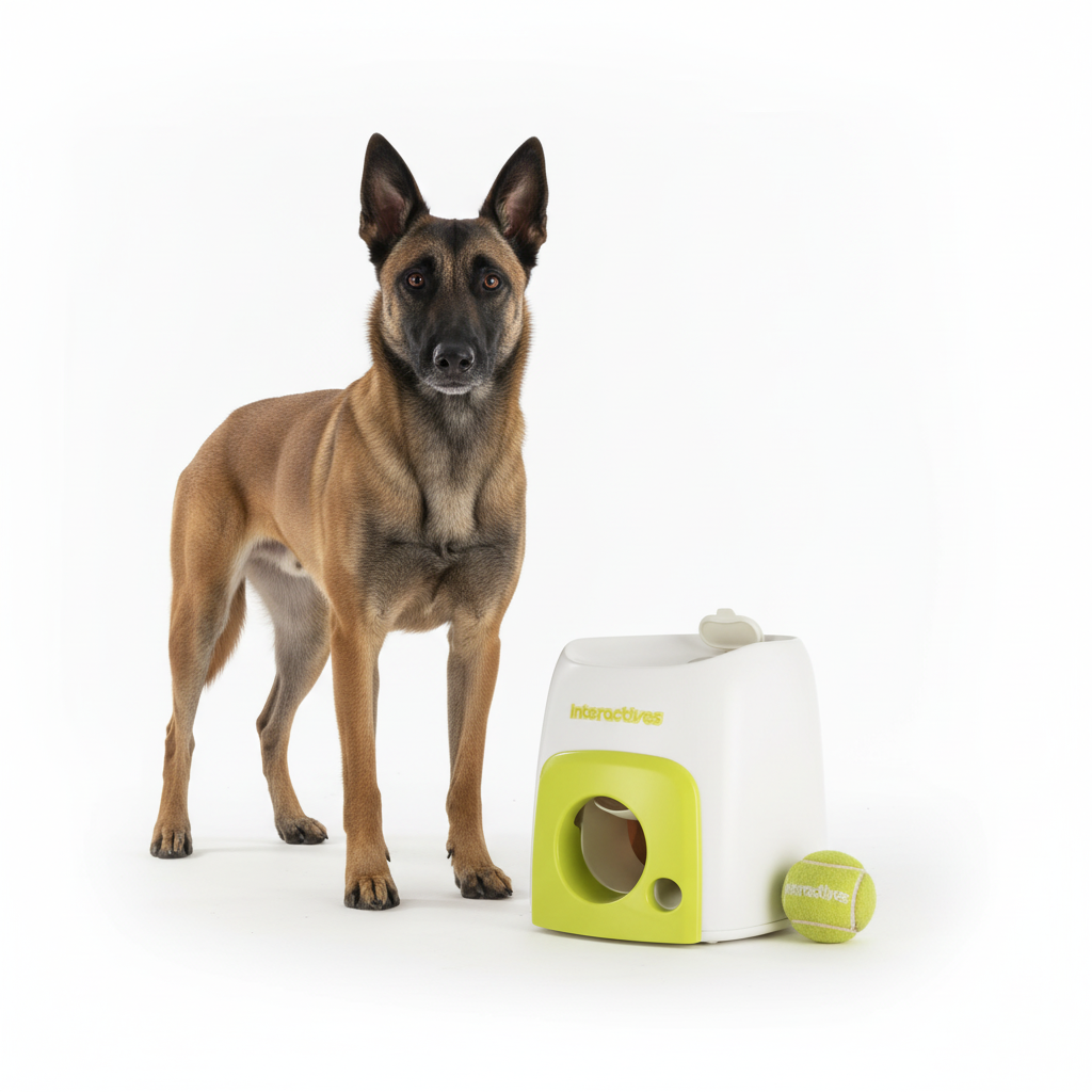 Malinois with Ball Launcher