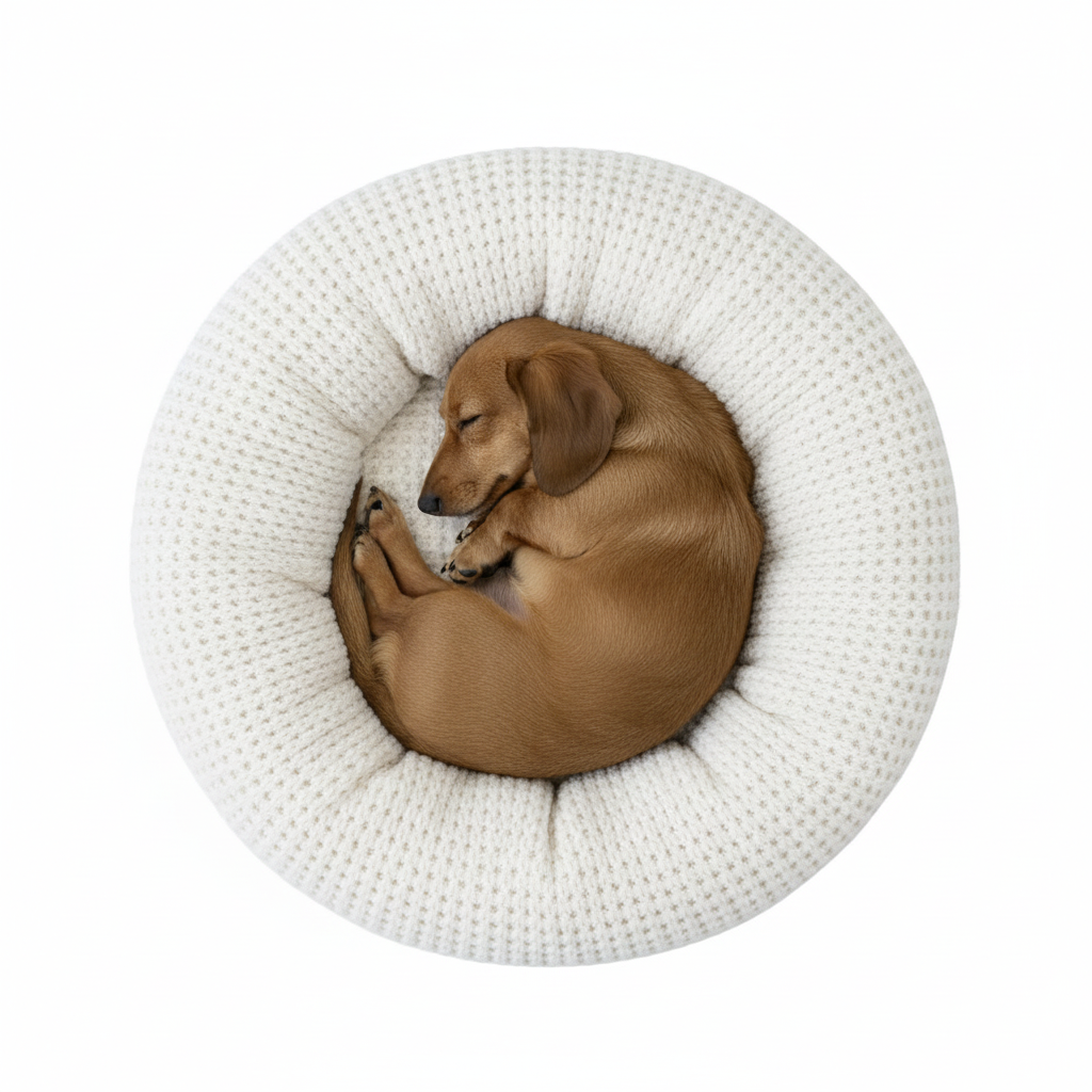 Pet Bed with Sleeping Dachshund
