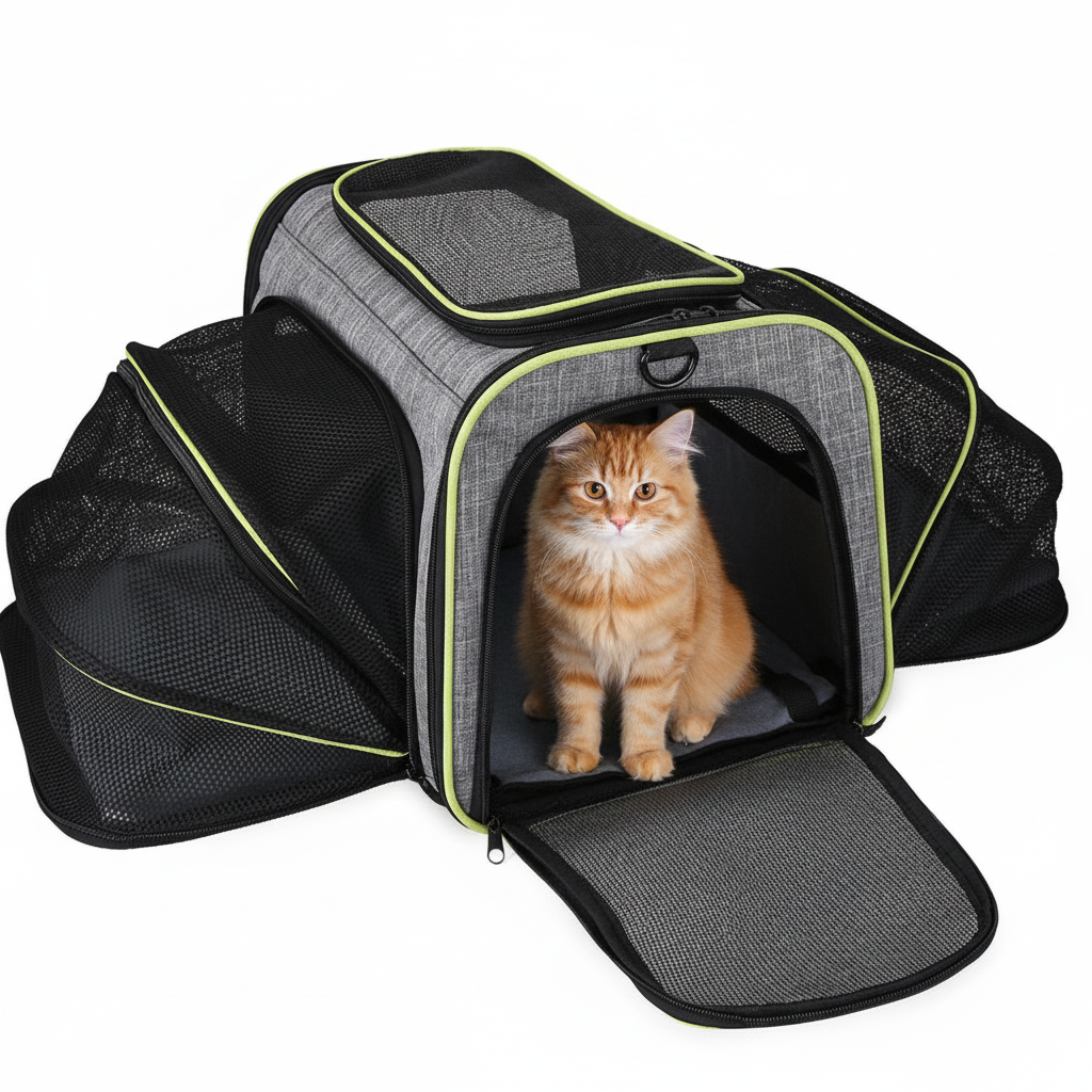 Pet Carrier with Ginger Cat
