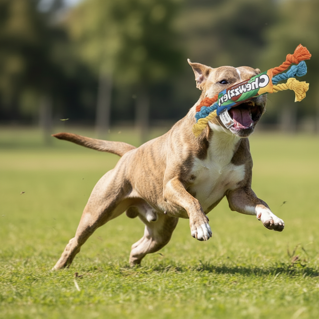 Pitbull Running After Chewzzlers