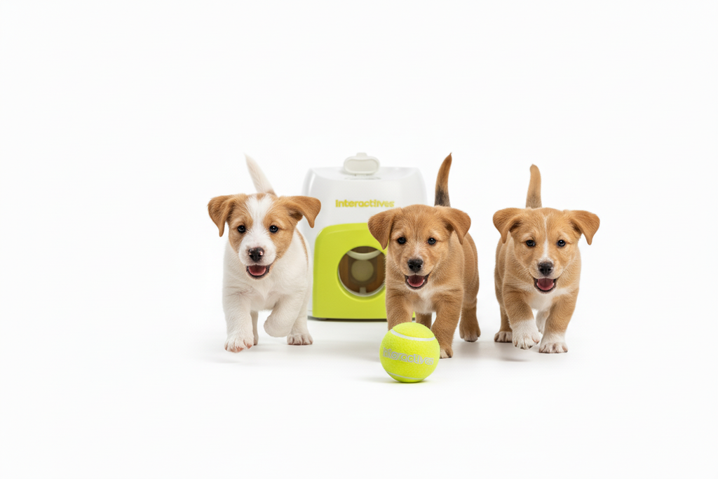 Puppies with Single Ball and Launcher