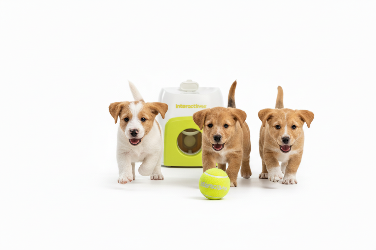 Puppies with Single Ball and Launcher