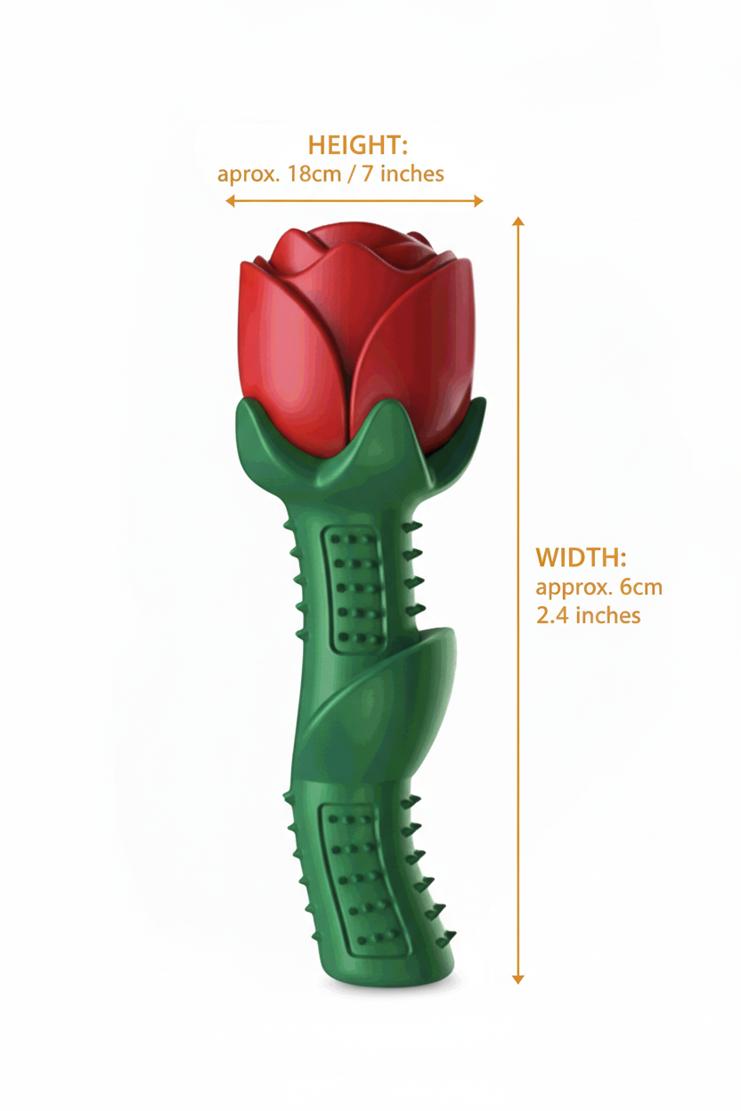 Rose Chew Toy with Measurements