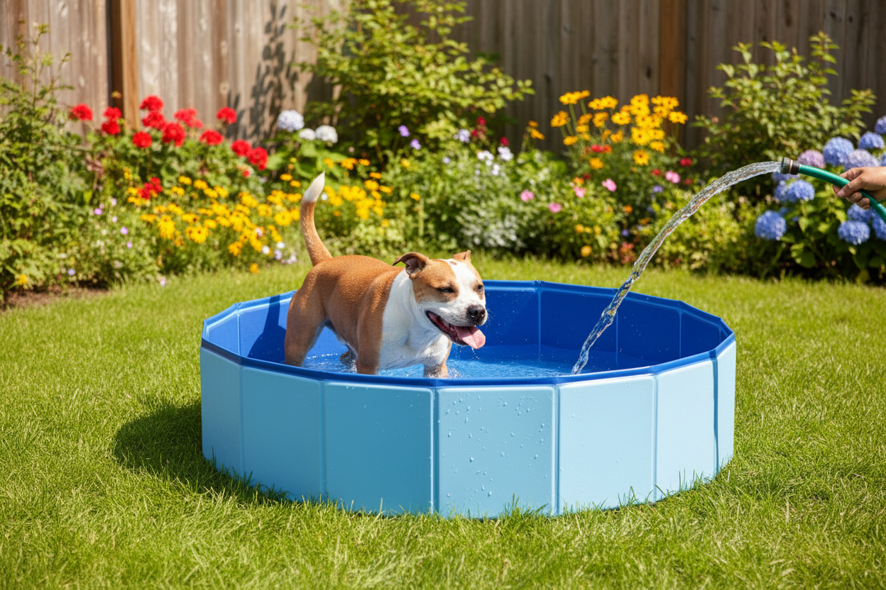 Staffie pool lifestyle