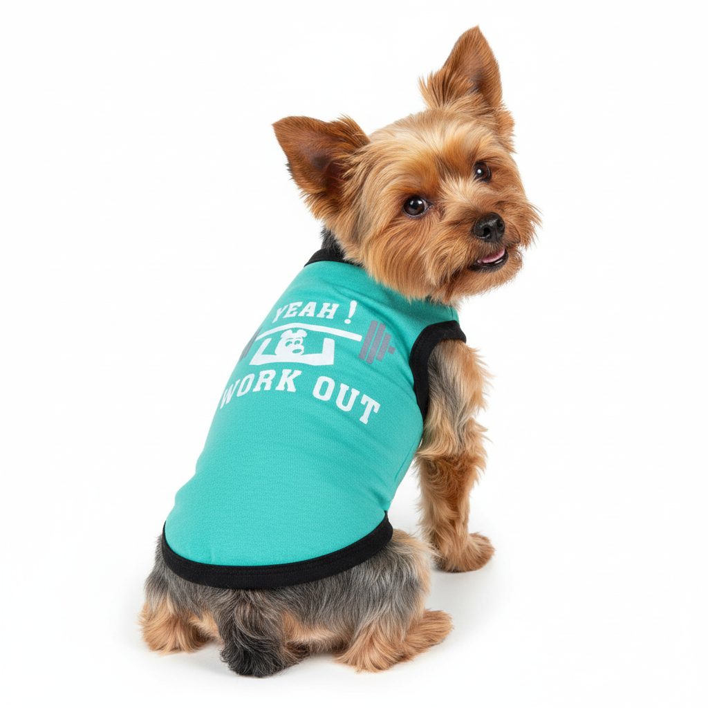 Yorkie in Work Out Tank Top